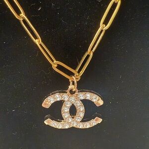 CHANEL Gold Necklace with Sparkling Accents